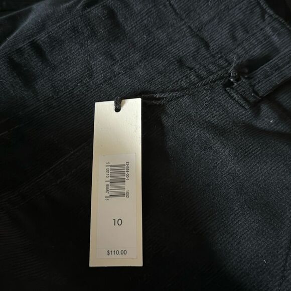 NWT - banana republic black corduroy barrel cropped pants - size 10 - Picture 4 of 7
